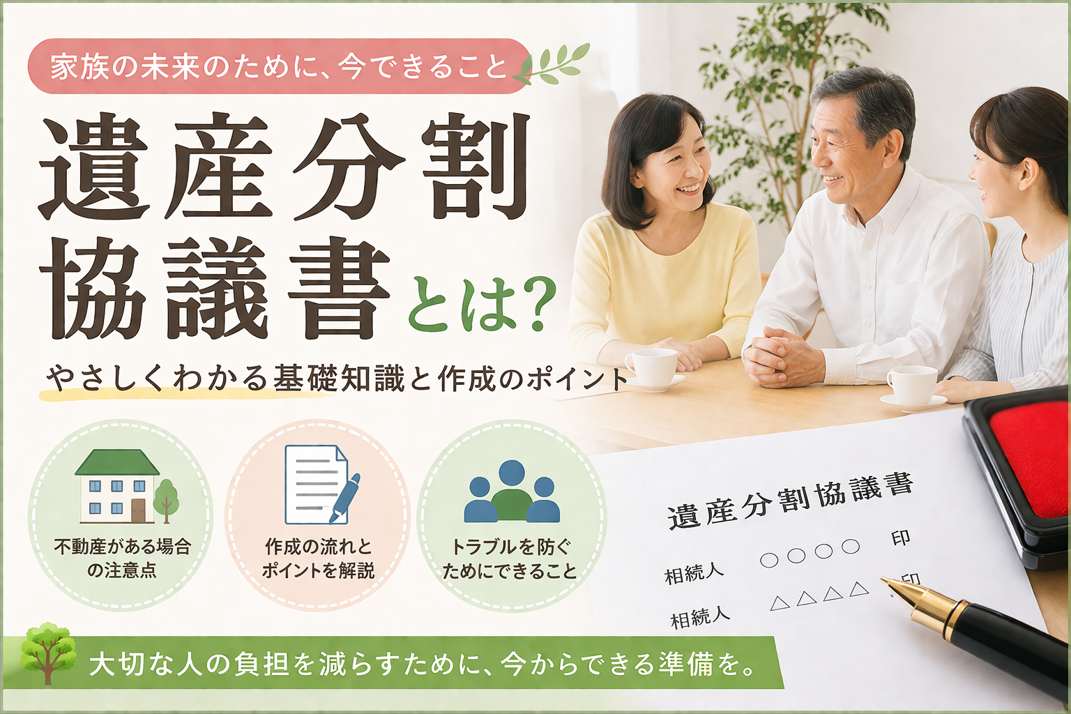 家族の未来のために、今できること 遺産分割協議書とは?