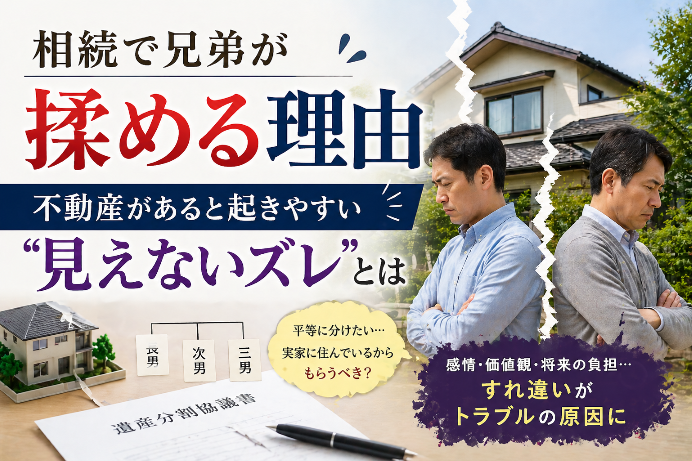 相続で兄弟が揉める理由 不動産があると起きやすい見えないズレとは
