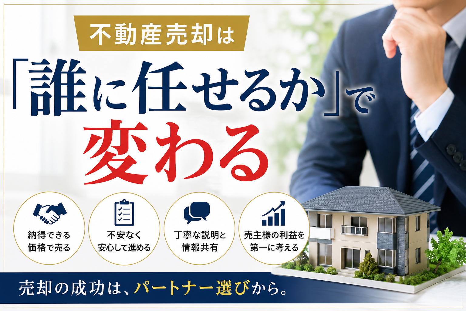 不動産売却は「誰に任せるか」で変わる