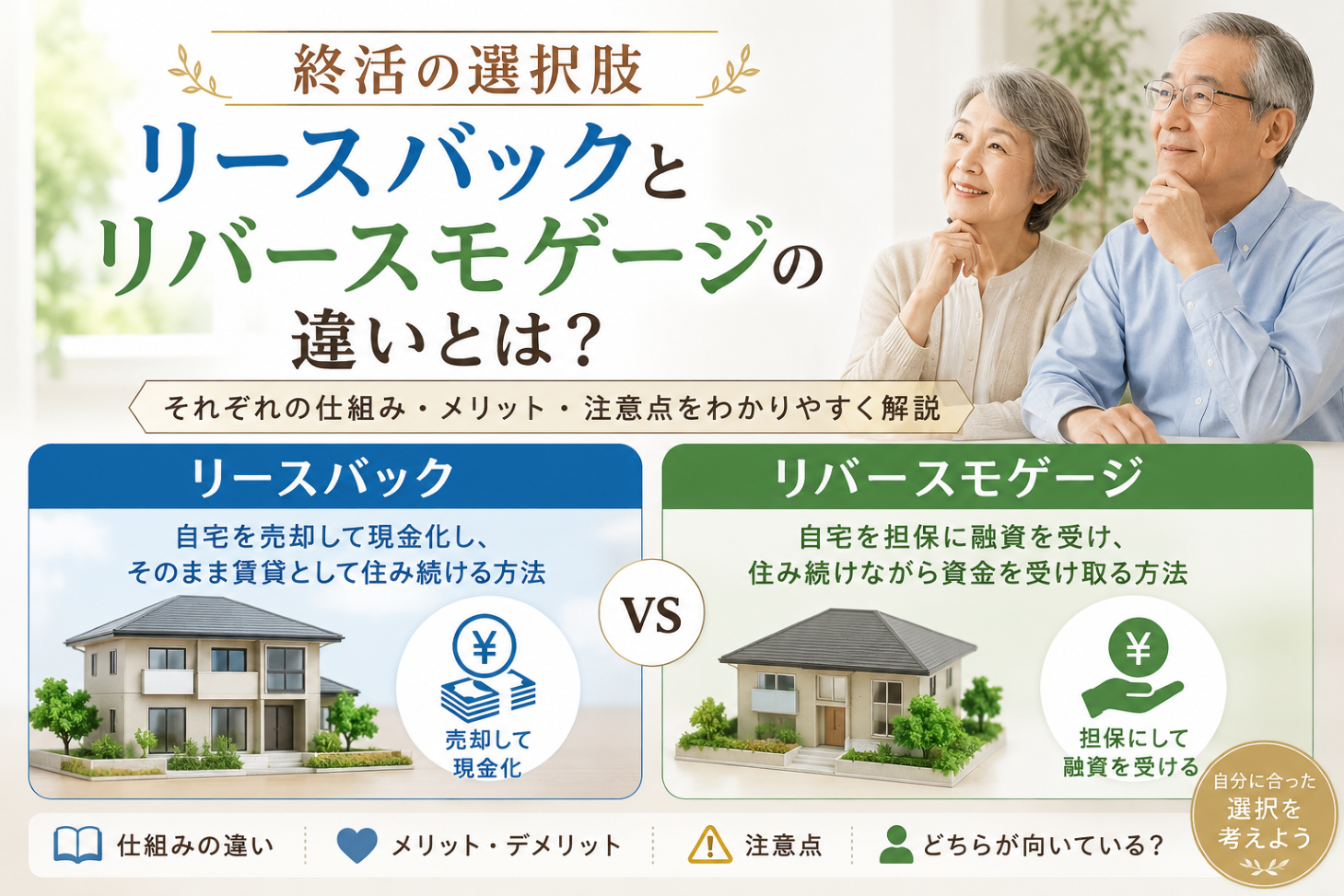終活の選択肢、リースバックとリバースモゲージ