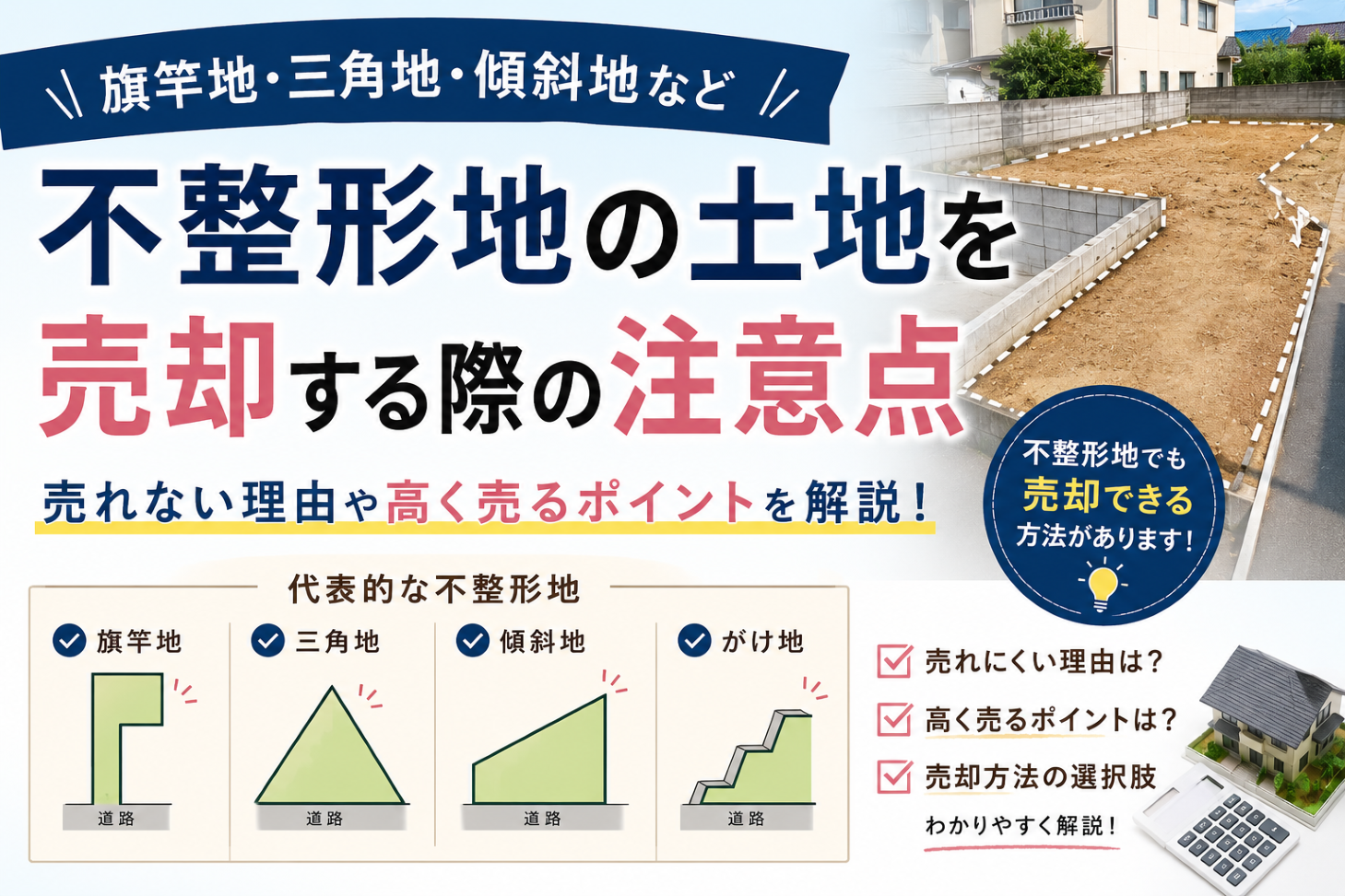 不整形地を少しでも高く売却するためのコツ