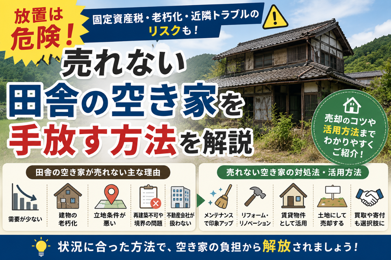 放置は危険！売れない田舎の空き家を手放す方法を解説