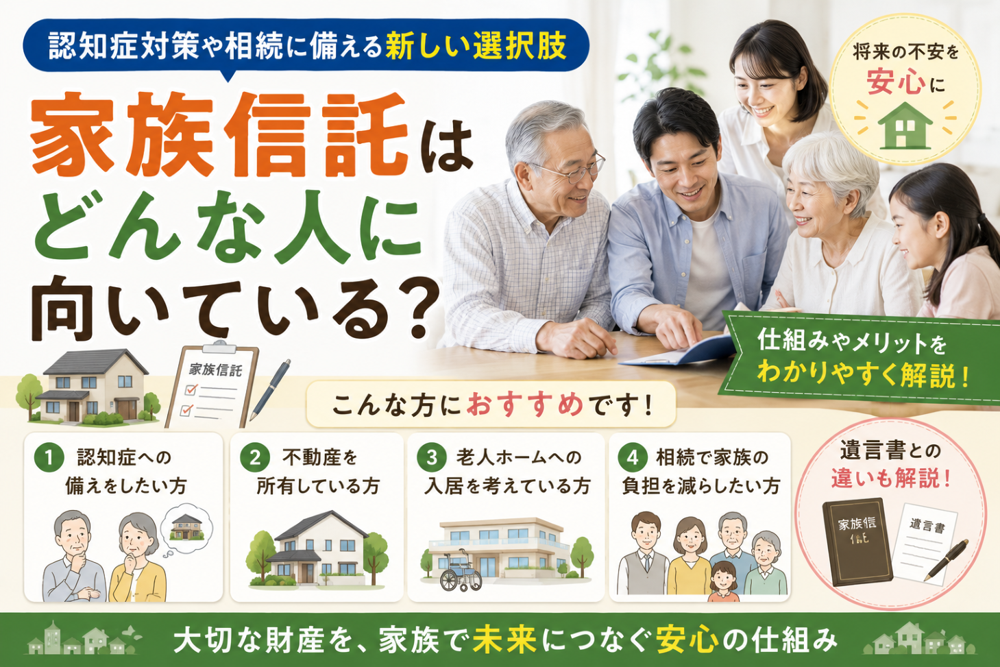 家族信託はどんな人に向いている？認知症対策や相続に備える新しい選択肢