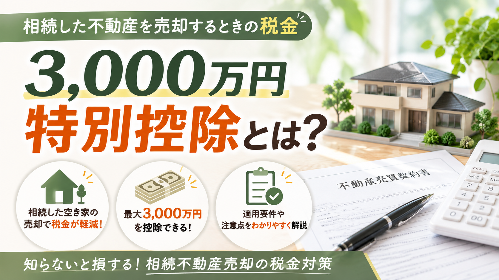 相続した不動産を売却するときの税金　3000万円特別控除とは？