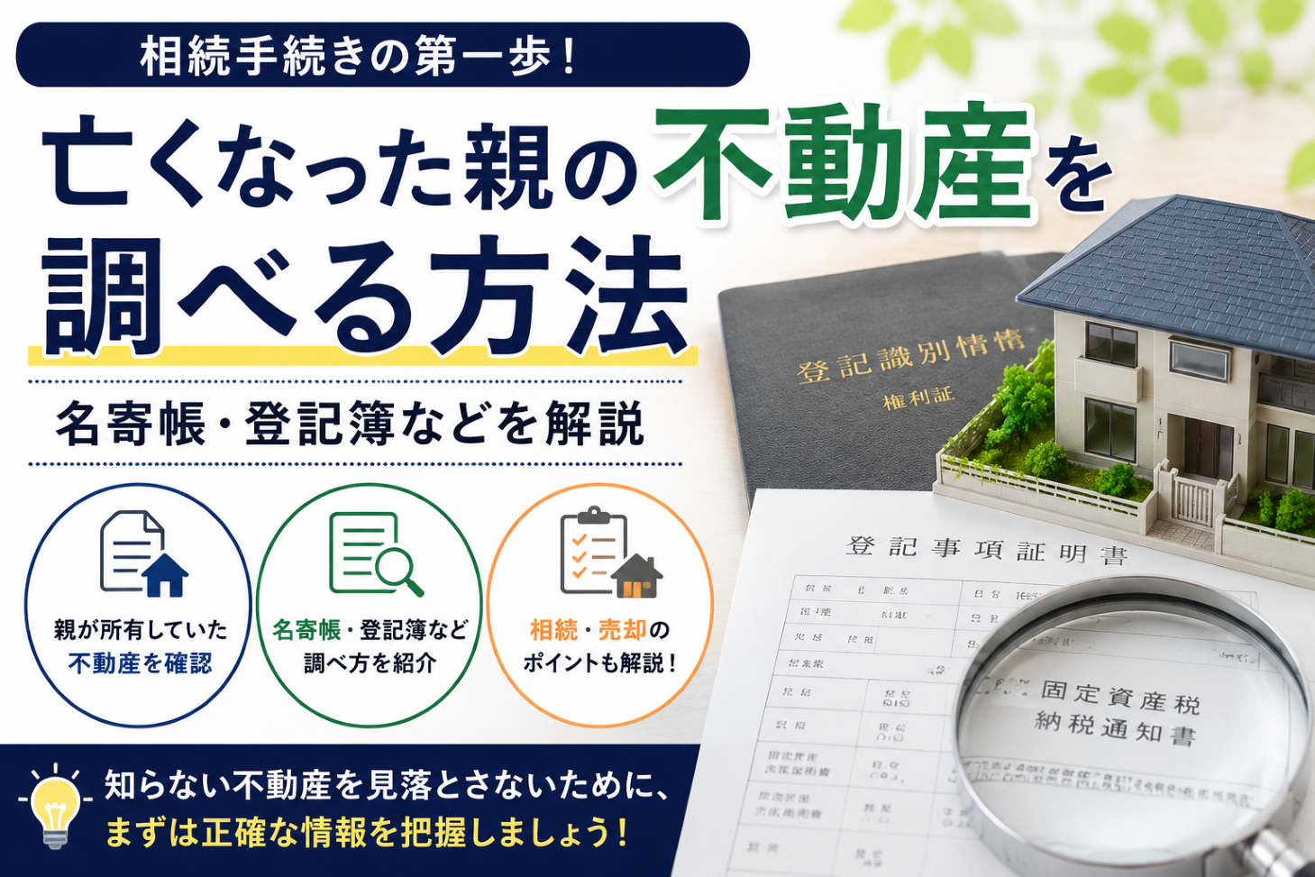 亡くなった親の不動産を調べる方法　名寄せ帳・登記簿などを解説