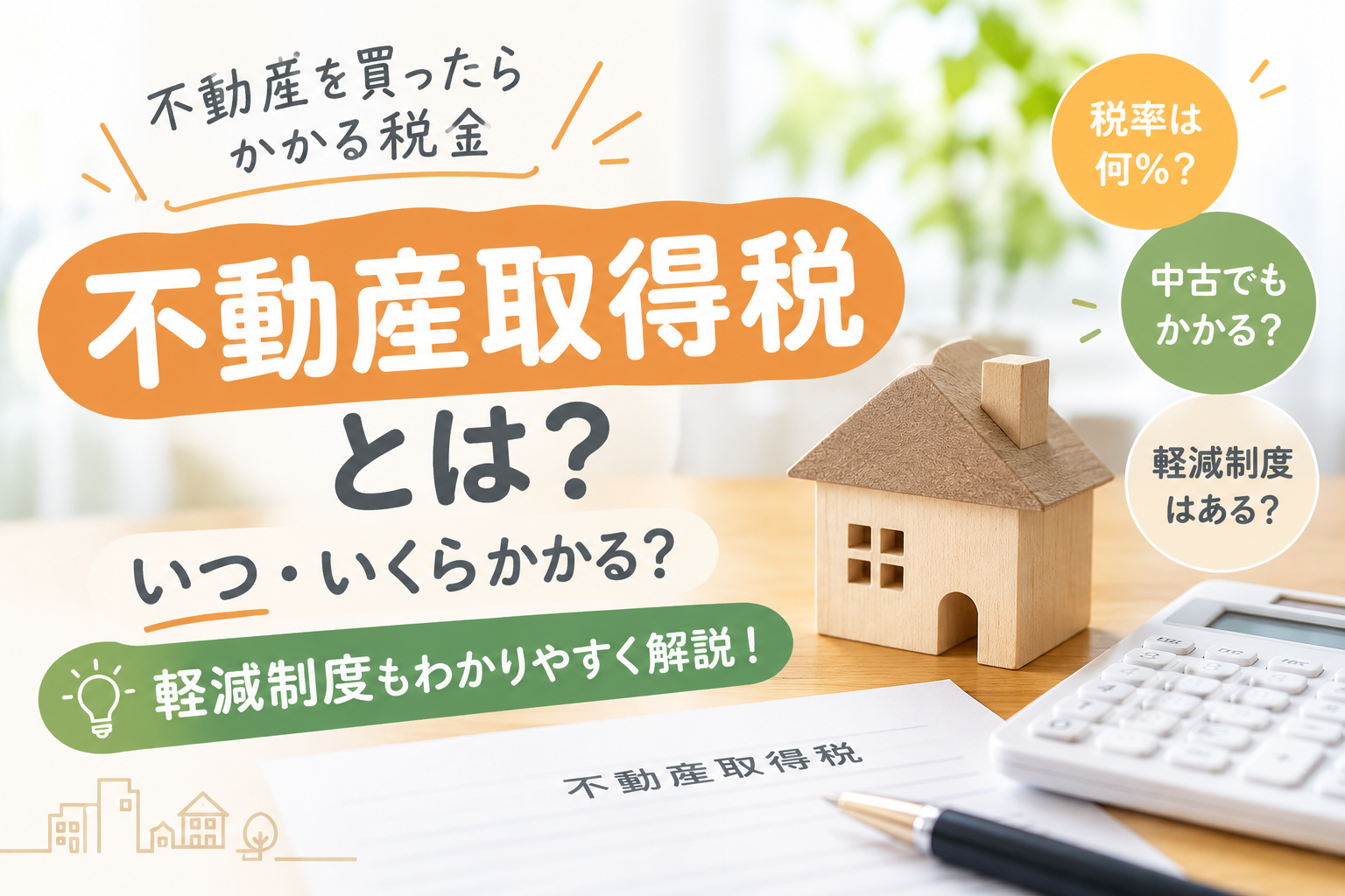 不動産取得税とは？いつ・いくらかかる？軽減制度もわかりやすく解説